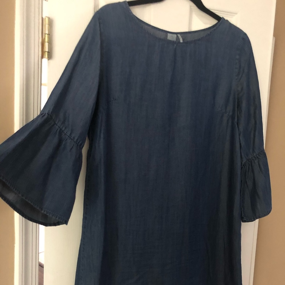 Paper Crane Blue Bell Sleeve Dress
